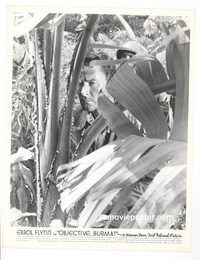 j549 OBJECTIVE BURMA vintage 8x10 still '45 Errol Flynn in the bush!