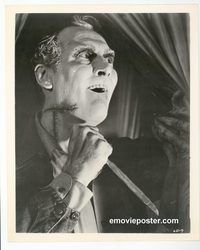 j808 UNEARTHLY 8x10 still '57 great close up of crazed scarred Myron Healy holding knife!