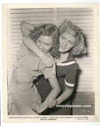 j838 WHERE ARE YOUR CHILDREN vintage 8x10 still '44 cat-fighting gals!
