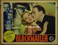 m050 BLACKMAILER movie lobby card '36 William Gargan, Florence Rice