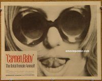 m069 CARMEN BABY movie lobby card '68 Radley Metzger, wild close up!
