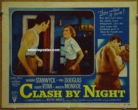 m085 CLASH BY NIGHT movie lobby card #7 '52 Stanwyck, Robert Ryan