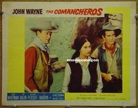 m090 COMANCHEROS movie lobby card #7 '61 John Wayne wearing hat!