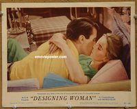 m123 DESIGNING WOMAN movie lobby card #6 '57 Peck kisses Bacall!