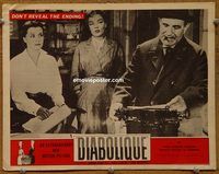 m131 DIABOLIQUE movie lobby card '55 Simone Signoret, Vera Clouzot