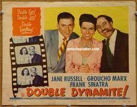 m146 DOUBLE DYNAMITE movie lobby card #8 '52 Groucho, Frank & Jane!