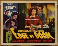 m164 EDGE OF DOOM movie lobby card #2 '50 Farley Granger, Joan Evans