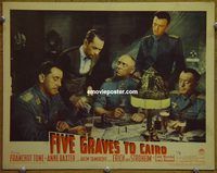 m189 FIVE GRAVES TO CAIRO movie lobby card '43 Erich von Stroheim