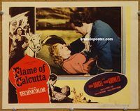 m190 FLAME OF CALCUTTA movie lobby card '53 Denise Darcel