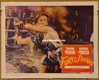 m215 FURY OF THE PAGANS movie lobby card '62 barbarian in cool outfit!
