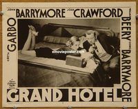m235 GRAND HOTEL movie lobby card #3 R50s Joan Crawford, Wallace Beery