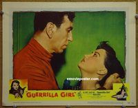 m243 GUERRILLA GIRL movie lobby card #3 '53 guy gets tough with girl!