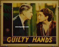 m244 GUILTY HANDS movie lobby card '31 Kay Francis close up!