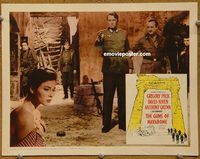 m246 GUNS OF NAVARONE movie lobby card '61 Gregory Peck shooting girl!