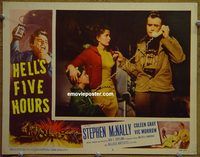 m253 HELL'S FIVE HOURS movie lobby card #3 '58 Vic Morrow, Gray