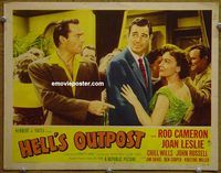 m254 HELL'S OUTPOST movie lobby card #4 '55 Rod Cameron, Joan Leslie