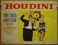 m271 HOUDINI movie lobby card #3 '53 Tony Curtis, Janet Leigh