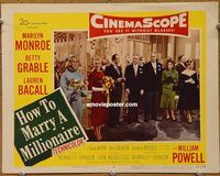 m275 HOW TO MARRY A MILLIONAIRE movie lobby card #7 '53 Marilyn Monroe