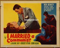 m280 I MARRIED A COMMUNIST movie lobby card #7 '50 Laraine Day, Ryan