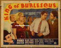 m305 KING OF BURLESQUE #2 movie lobby card '35 Baxter turns from Faye!