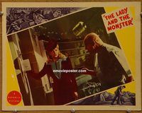 m312 LADY & THE MONSTER movie lobby card '44 von Stroheim with gun!