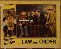 m319 LAW & ORDER movie lobby card '32 Walter Huston, Raymond Hatton