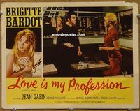 m332 LOVE IS MY PROFESSION movie lobby card '59 Brigitte Bardot