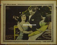 m338 MAD LOVE movie lobby card '23 Pola Negri, wild scene!