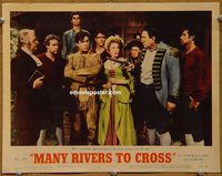 m352 MANY RIVERS TO CROSS movie lobby card #8 '55 Robert Taylor, Parker