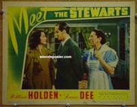 m357 MEET THE STEWARTS movie lobby card '42 William Holden, Frances Dee