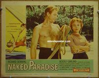 m377 NAKED PARADISE movie lobby card #7 '57 Denning, Beverly Garland