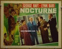 m385 NOCTURNE movie lobby card #4 '46 George Raft, Lynn Bari