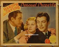 m414 PERSONAL PROPERTY movie lobby card '37 Jean Harlow, Rob Taylor