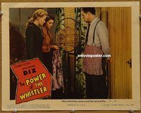 m424 POWER OF THE WHISTLER #3 movie lobby card '45 Richard Dix in apron!