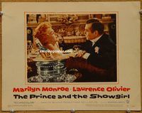 m425 PRINCE & THE SHOWGIRL movie lobby card #1 '57 Monroe w/champagne!