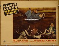 m429 PROFESSOR BEWARE movie lobby card '38 Harold Lloyd with bulls!
