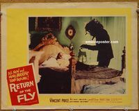 m441 RETURN OF THE FLY movie lobby card #8 '59 cool monster scene!