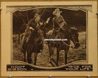 m443 RIDE FOR YOUR LIFE movie lobby card '25 Hoot Gibson on horse!