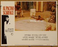 m453 SCARFACE movie lobby card #3 '83 Al Pacino in HUGE bathtub!