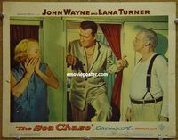 m460 SEA CHASE movie lobby card #2 '55 John Wayne, Lana Turner