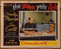 m468 SEVEN YEAR ITCH movie lobby card #6 '55 Marilyn Monroe in bath!