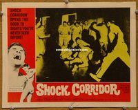 m473 SHOCK CORRIDOR movie lobby card #8 '63 Sam Fuller, madhouse scene!
