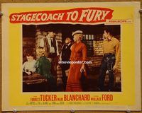 m493 STAGECOACH TO FURY movie lobby card #2 '56 Forrest Tucker
