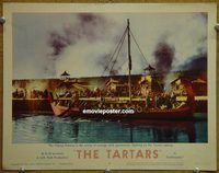 m517 TARTARS movie lobby card #3 '61 cool ship attacking vikings!