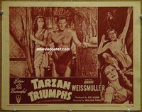 m518 TARZAN TRIUMPHS movie lobby card #2 R49 Johnny Weismuller