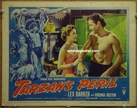 m520 TARZAN'S PERIL movie lobby card #1 '51 Lex Barker