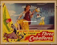 m535 THREE CABALLEROS #2 movie lobby card '44 Donald Duck close up!