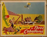m538 THREE CABALLEROS #5 movie lobby card '44 Donald Duck airborne!