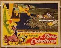 m540 THREE CABALLEROS #7 movie lobby card '44 Joe saves Donald Duck!