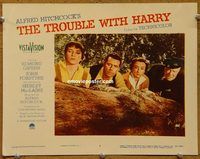 m562 TROUBLE WITH HARRY movie lobby card #5 '55 four stars' portrait!